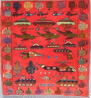 Illustration for article titled These Traditional-Style Afghani Rugs Were Inspired By Modern Warfare